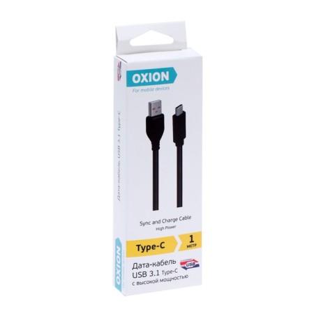 Oxion, Type -C - USB, 1 m, black cable-3