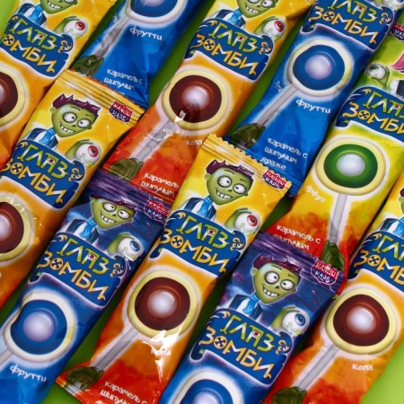 Caramel with hissing dragees "Eye zombies" Assorted, 10 g-2