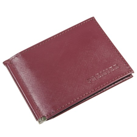 Clips for bills on the button, burgundy color