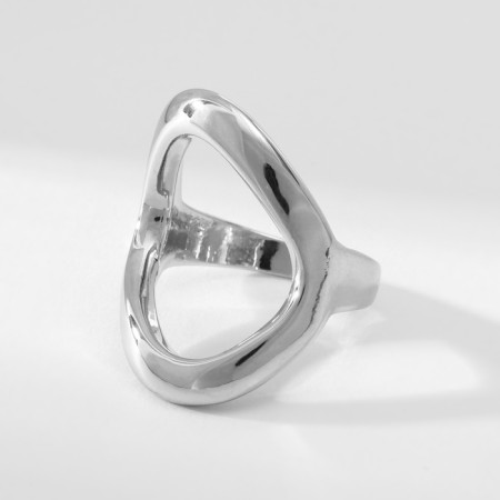 Ring Metal "Trend" oval, color silver, size 17-1