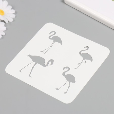 Plastic stencil "Flamingo", 15x15 cm-1