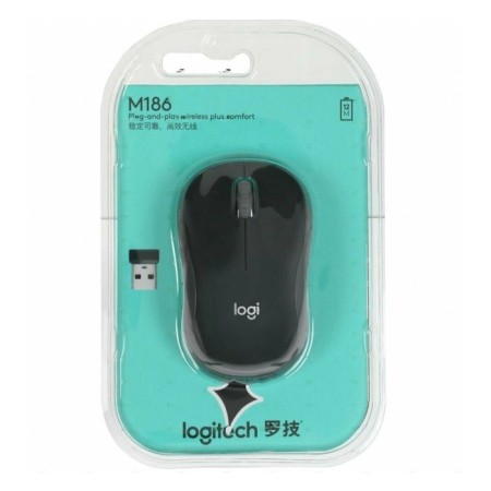 Logitech M186 Black/Gray Optical (1000dpi) Wireless USB2.0 for a laptop (2but 107486-5