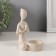 Polystone candlestick for 1 candle "Girl. Greeting" White in nettles 8.5x8.8x11.7 cm