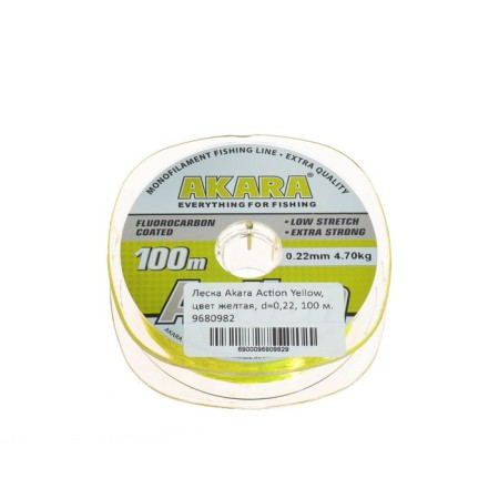 AKARA ACTION YILLOW FERENT, DIAMETH 0.22 mm, test 4.7 kg, 100 m, yellow