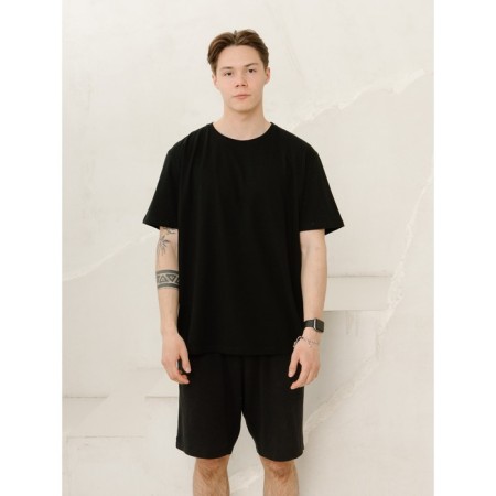 Male T-shirt, size 64-66, black color-1