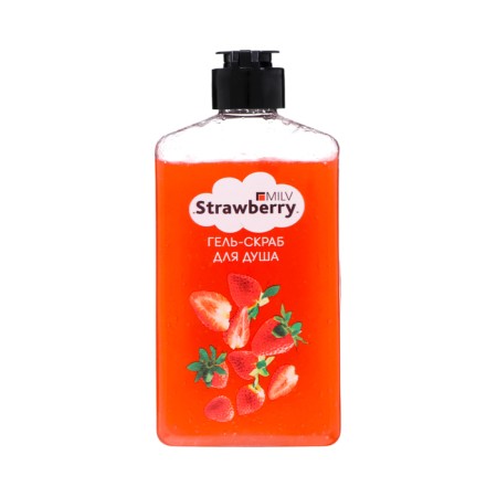 MILV shower gel-scrub "Strawberry", 340 ml