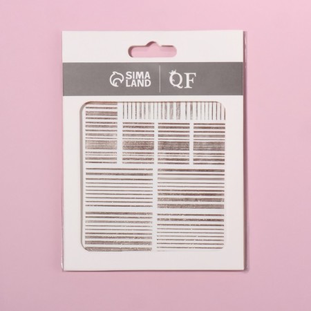 Nail stickers "strips", metallized, pink gold color-2