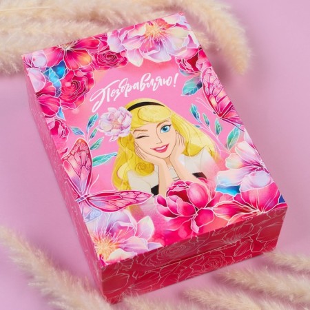 Gift box, folding "Congratulations" 16x23x7.5 cm, princesses-1