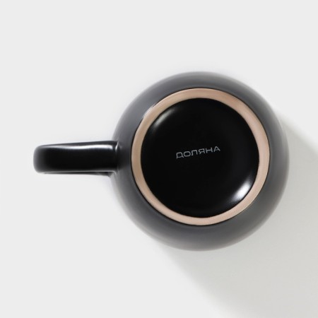 Mug ceramic share "gloss", 380 ml, black and blue color-3