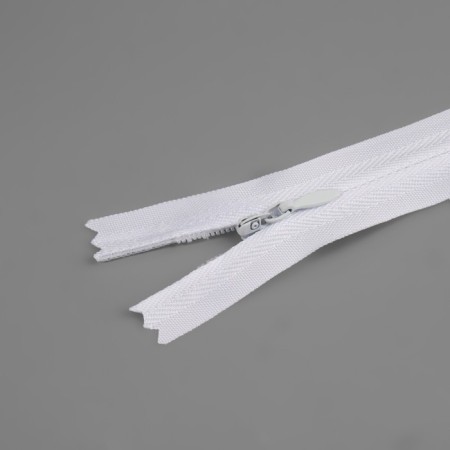 Lightning secret, No. 3, non -income, automatic lock, cotton, 40 cm, white color-1