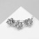 Brooch "Flower Trio" pearls, white color in silver