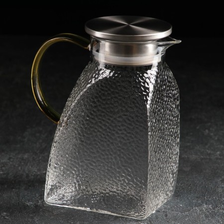 Glass jug with a metal cover "Sarah", 1.4 l, 15.5 × 9 × 20 cm-2