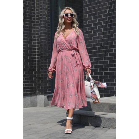 Women's dress, size 46, pink color-3