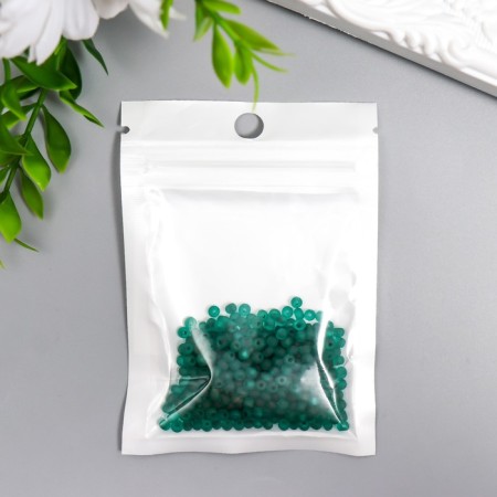 Glass beads 8/0 "matte translucent. Dark green" 10 g-2