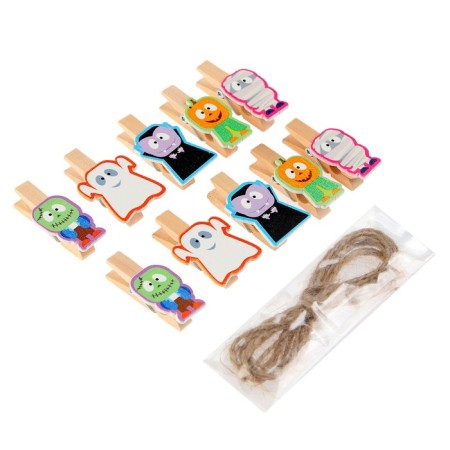 Decorative clothespins with a rope for the suspension "Monster" set 10 pcs., 1.5 × 12 × 14 cm-4