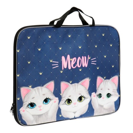 Folder for drawings and drawings A3, 470 x 350 x 20 mm, with handles, textile, calligrata "cats"-1