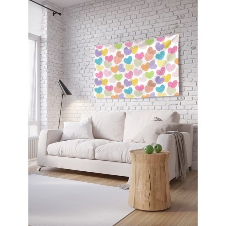 Decorative panel with photo printing "Caramel hearts", horizontal, size 150x200 cm