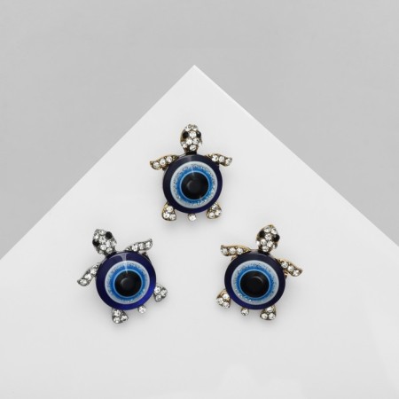 Brooch-reinforcing “Turtle” Turkish eye (indivisible packing 12 pcs., Price per pcs.), Mix color-1