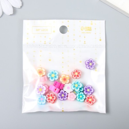 Beads for the creativity of PVC "Colorful flowers" set 20 pcs 1x1x1 cm-3