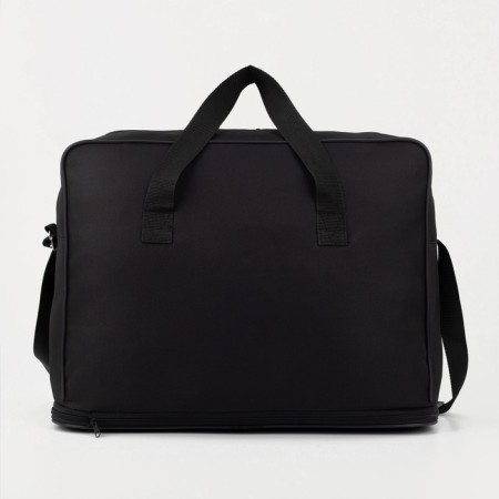 Road bag with lightning, with an increase, external pocket, long belt, black color-1
