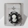 Brooch "Kame" in flowers, black and white color in black silver
