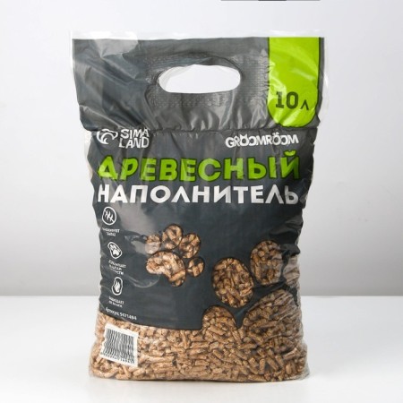 Наполнитель древесный Groomroom, 10 л-2