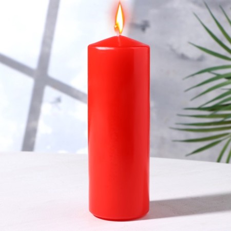 Classic candle 5x15 cm, red