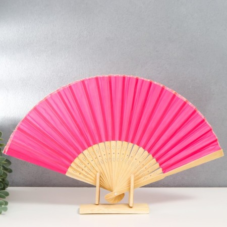Fan bamboo, textiles h = 22 cm "monocet" in the box, fuchsia-1