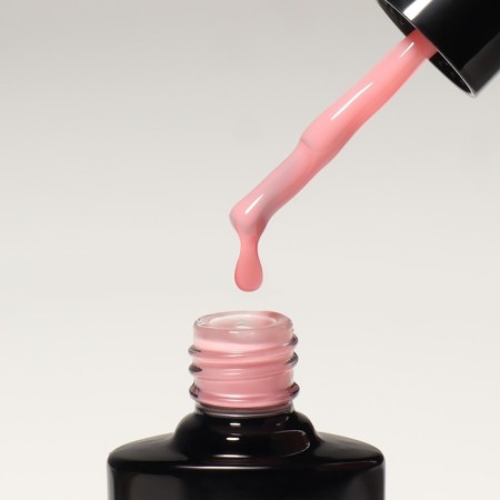 Camouflage base for nails, 3 phase, 8ml, LED/UV, light pink color (025)-5