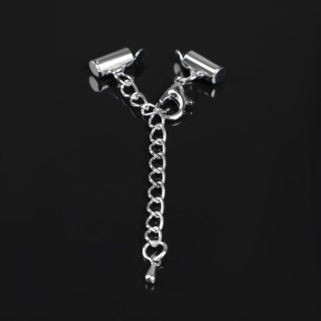 Counter for a bead bracelet (pair) 10mm, with a chain extension cord, silver color-2