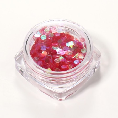 Sparkles for decor, holographic, large, orange/raspberry color-4