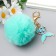 Fluffy on a ring with a carbine, metal "Tail of a mermaid" bright blue 12x4.3 cm