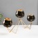 Summary Metal for 3 candles "black marble with golden veins - zig -zag" gold 41x19cm