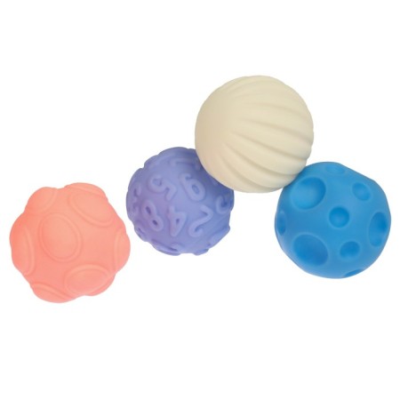 A set of developing tactile balls "handbag", with a squeak, 4 pcs, crumb I-8