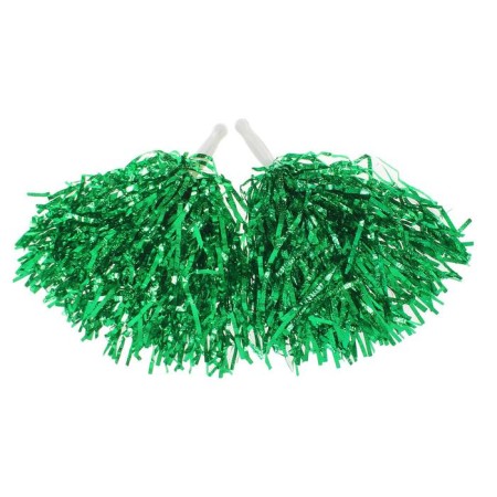 Corrugated pompons, set 2 pcs., Green color-1