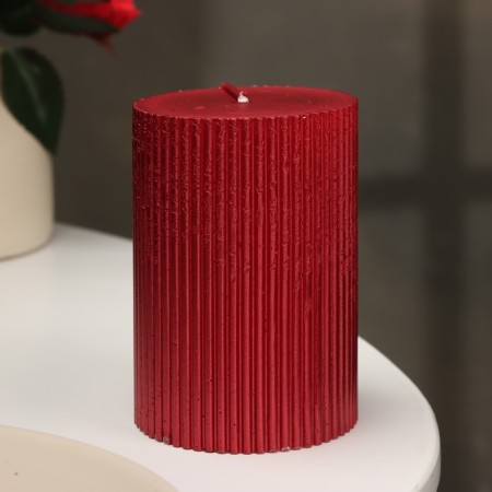 Candle "Relief", 7 × 10cm, red metal