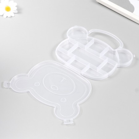 Casket Plastic for the little things "Bag" transparent 11 compartments 18.8x15x1.8 cm-3