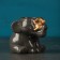 Figure pot "Elephant and Elephant" gray with bronze, 8cm