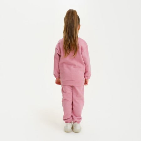 Костюм для девочки (свитшот, брюки) KAFTAN "Basic line", размер 34 (122-128), цвет розовый-2