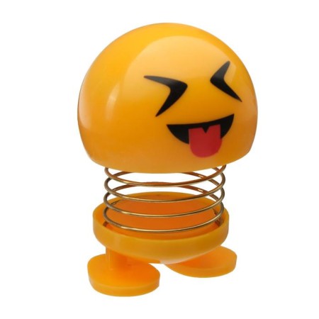 Smile on the spring, on the panel in the car, tongue, yellow-1