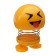 Smile on the spring, on the panel in the car, tongue, yellow