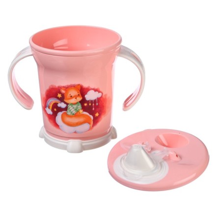Pilot player with a soft nose, 270 ml., With handles, light pink color-6