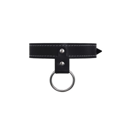 Collar single -layer narrow pecado bdsm, genuine leather, black color-2