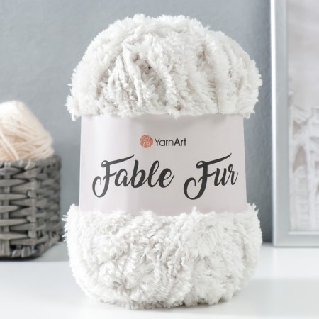 Yarn "Fable Fur" 100% micropoliester 100m/100g (967 river pearls)