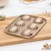 Gold baking uniform, 26.5 × 18.5 × 2.5 cm, 6 cells, anti -stick coating, gold color