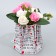 Aquabox for flowers "Text", 16.5 x 16.5 x 16.5 cm