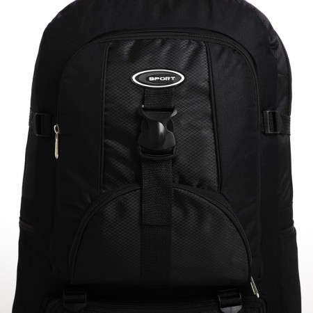 Tourist backpack on lightning, with an increase, 5 outer pockets, black color-4