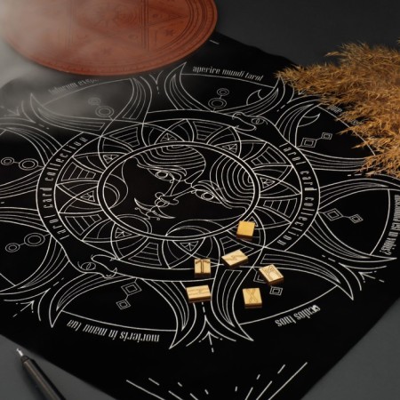 Ground for fortune -telling velvet "Sun and Moon", 50x50 cm, 16+-1