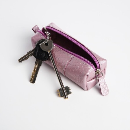 Key of zipper, length 12.5 cm, ring, lilac color-2