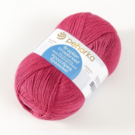 Yarn "Crossbred Brazil" 50% Merinos.Shyre, 50% acrylic 500m/100g (439-raspberry)-2